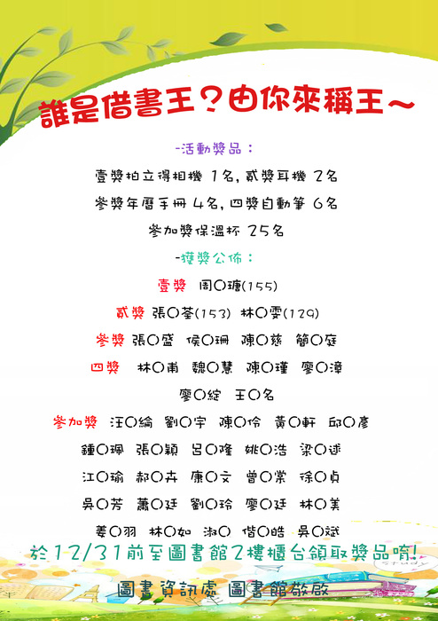 得獎名單